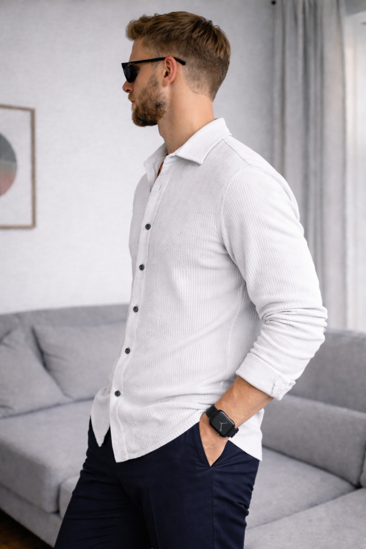 Erkek Fitilli Gömlek – Regular Fit Rahat Kesim, Modern ve Şık Tasarım