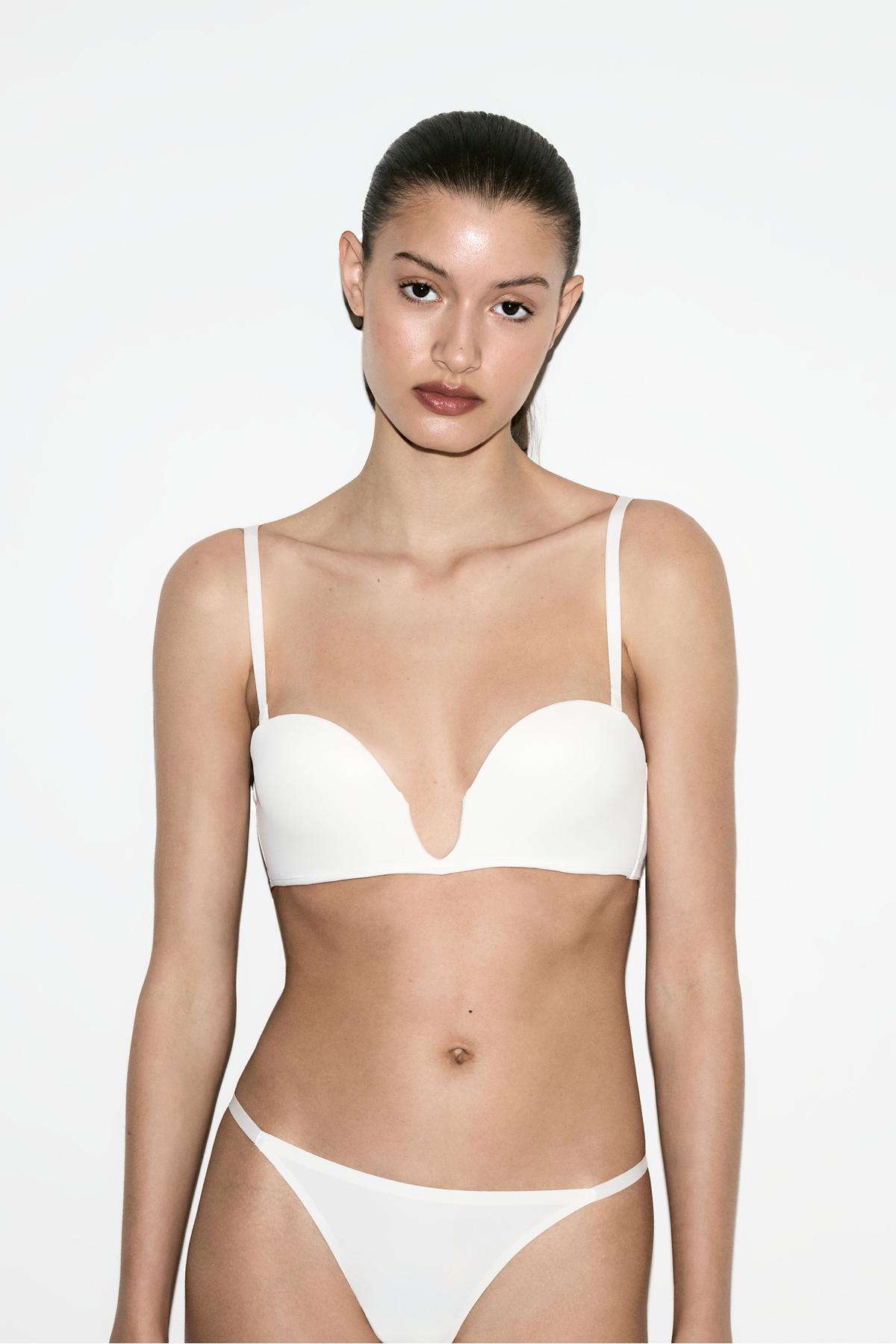 Deep neck bandeau bra