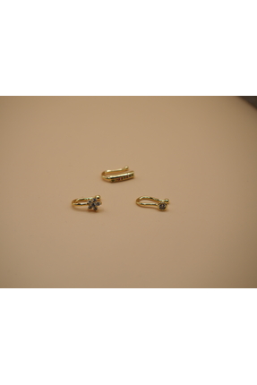 Stelle Jewelry Üçlü Taşlı Sıkıştırmalı Hızma