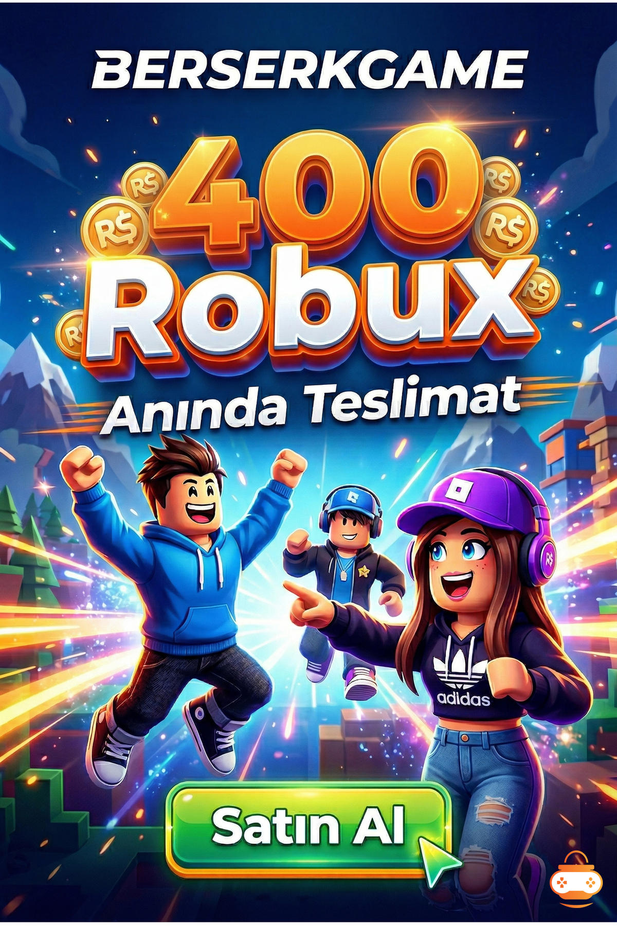 BERSERKGAME Roblox 400 Robux - USD Para Birimi - Hemen Teslim - Fiyatı ...