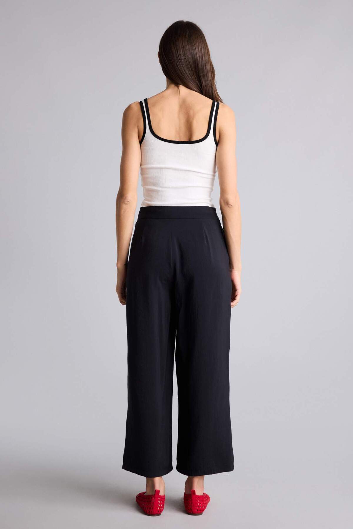 Defacto  Wıde Leg Fermuarlı Normal Bel Düz Paça Tencel Pantolon H1929AX26SM - Görsel 5