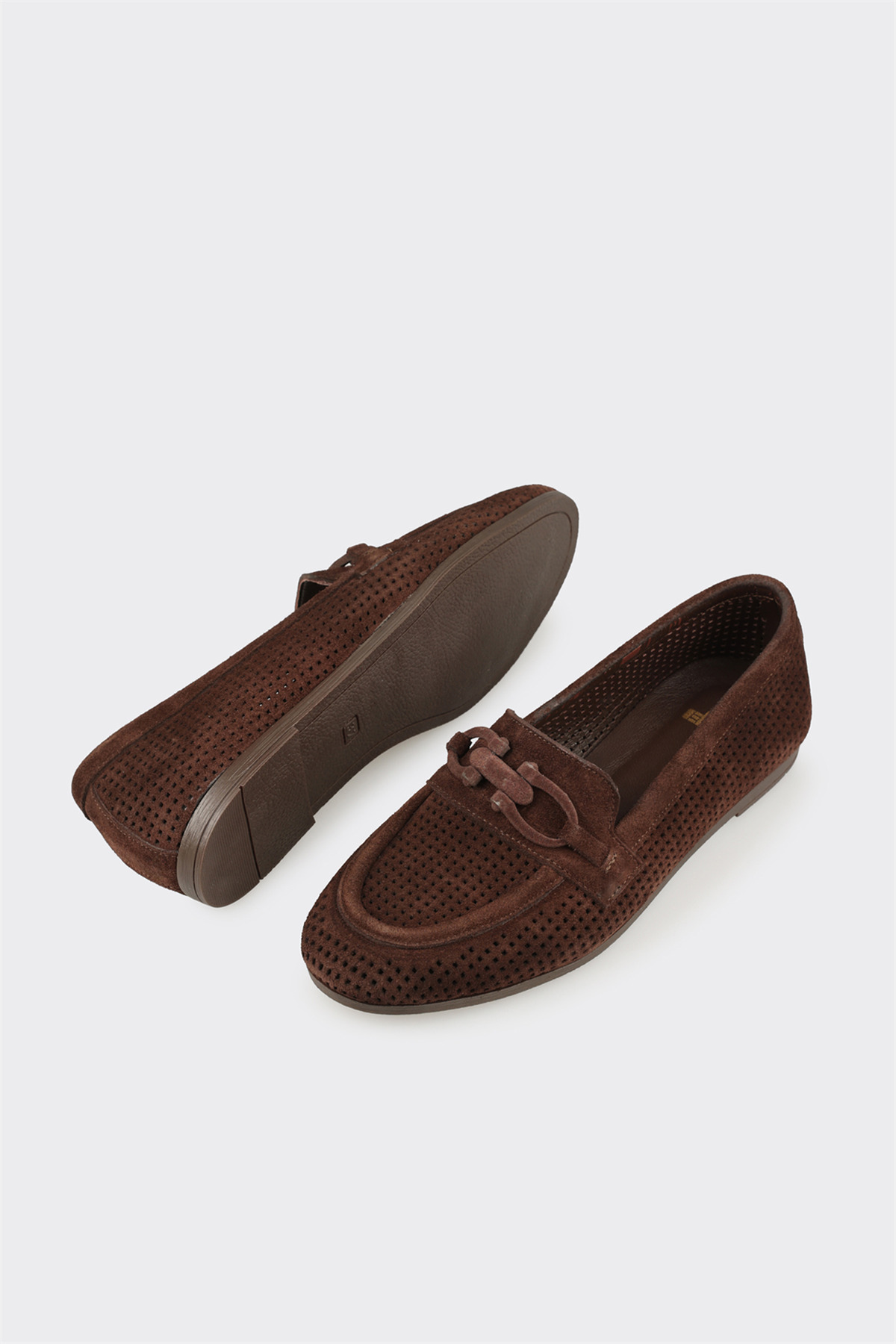 Elle Shoes Kahve Deri Kadın Günlük Ayakkabı görsel 3
