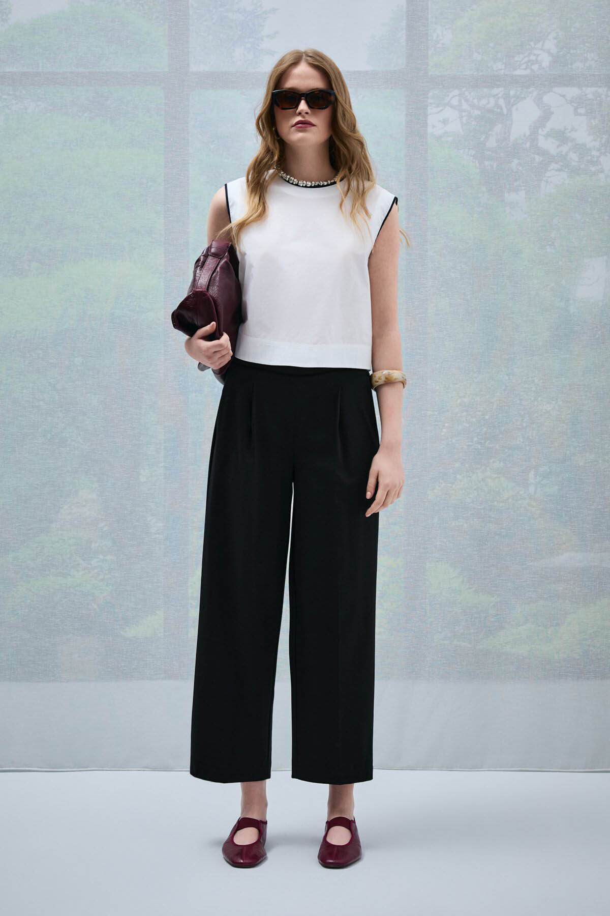 Lufian  Karmına Beyaz Kadın Bluz 121280013 - Görsel 3