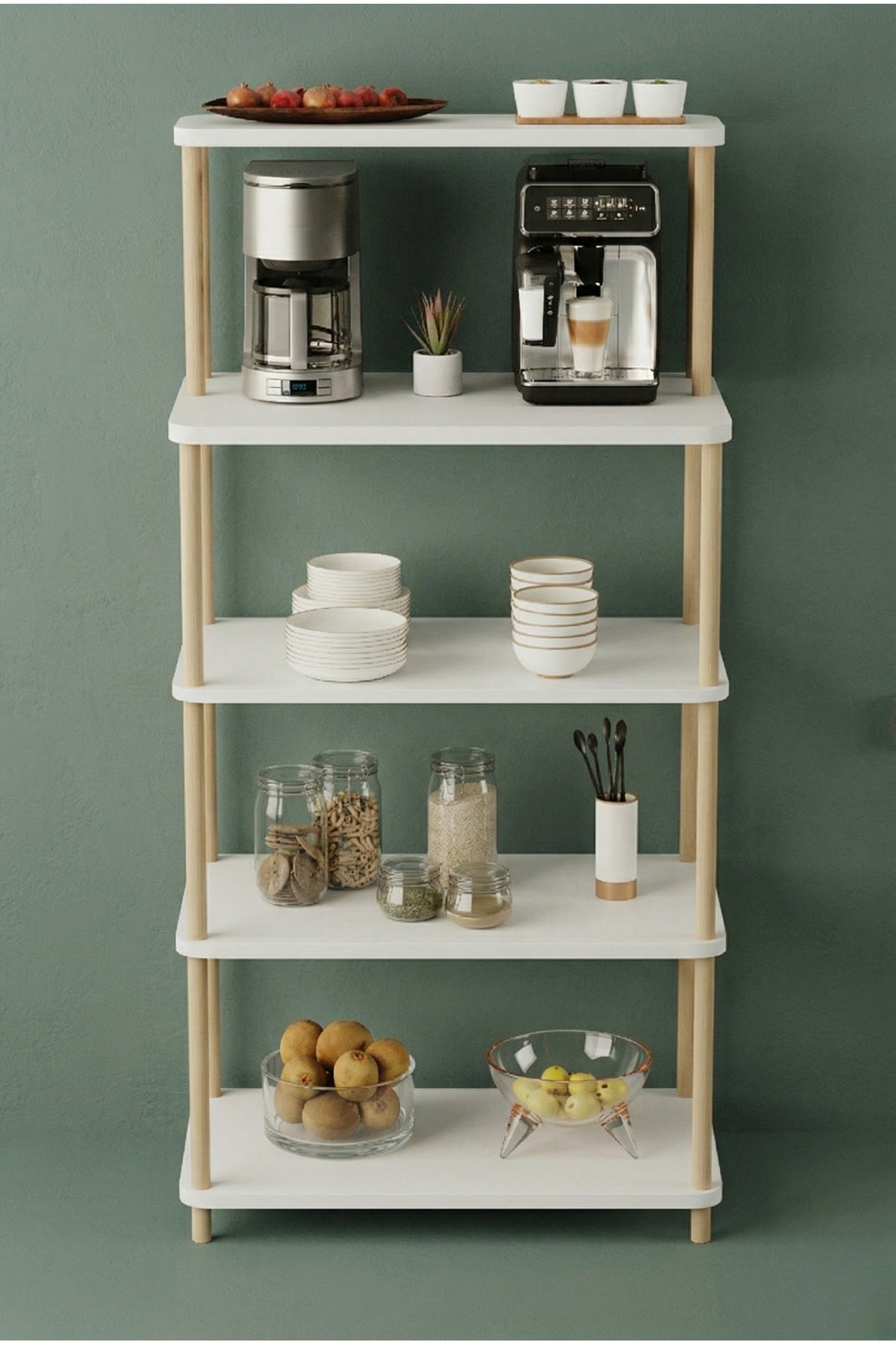 Modern Durable Kitchen Shelf Coffee Corner Stand Multi-Purpose 4-Tier Organizer