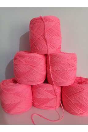 İPEK YÜN İPLİK DÜNYASI Viscon Koton Organik Örgü İpi (Neon Pembe) 100gr