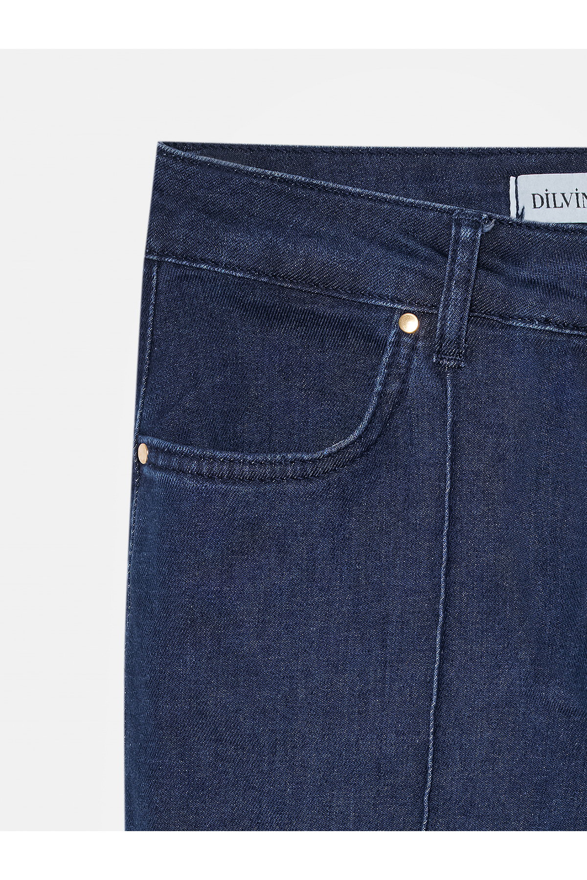 Dilvin 72309 Dikiş Detaylı Flare Jean-Lacivert görsel 7