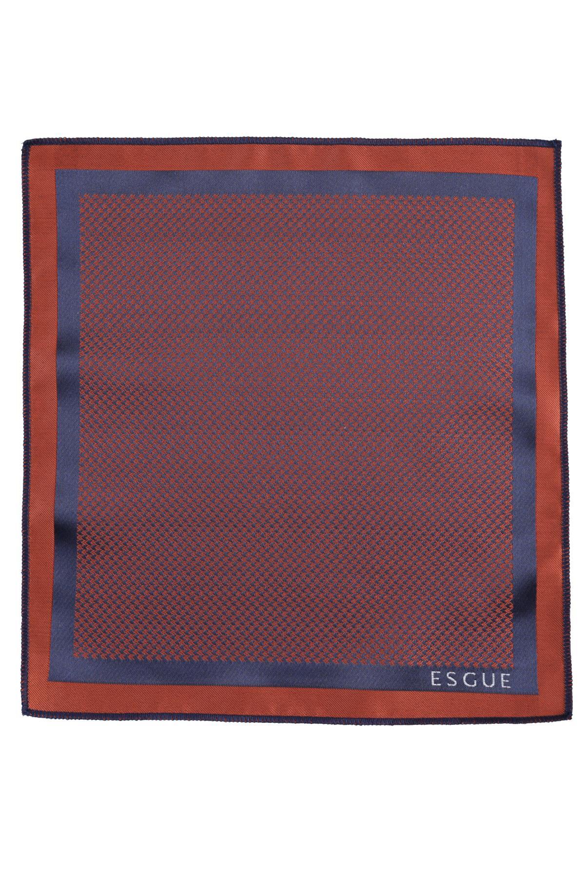 کراوات دستساز باریک ۶ سانتیمتری طرحدار سرمهای با دستمال جیبی Esgue مردانه | ESG115KRM1237 - تصویر 6