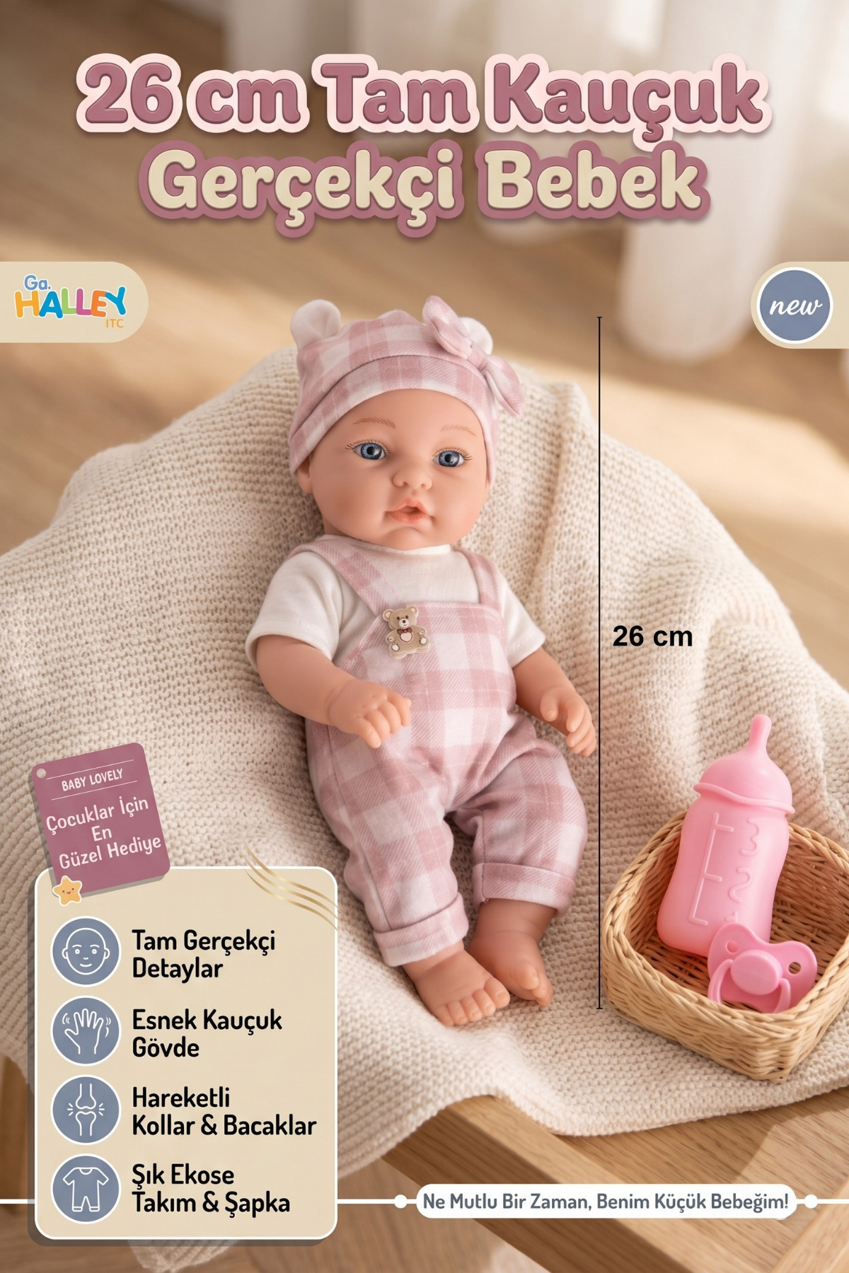 BABY BABY ユイチ・タケダ craftivio 26 cm Tam Kauçuk Gerçekçi Et Bebek - Kıyafetli