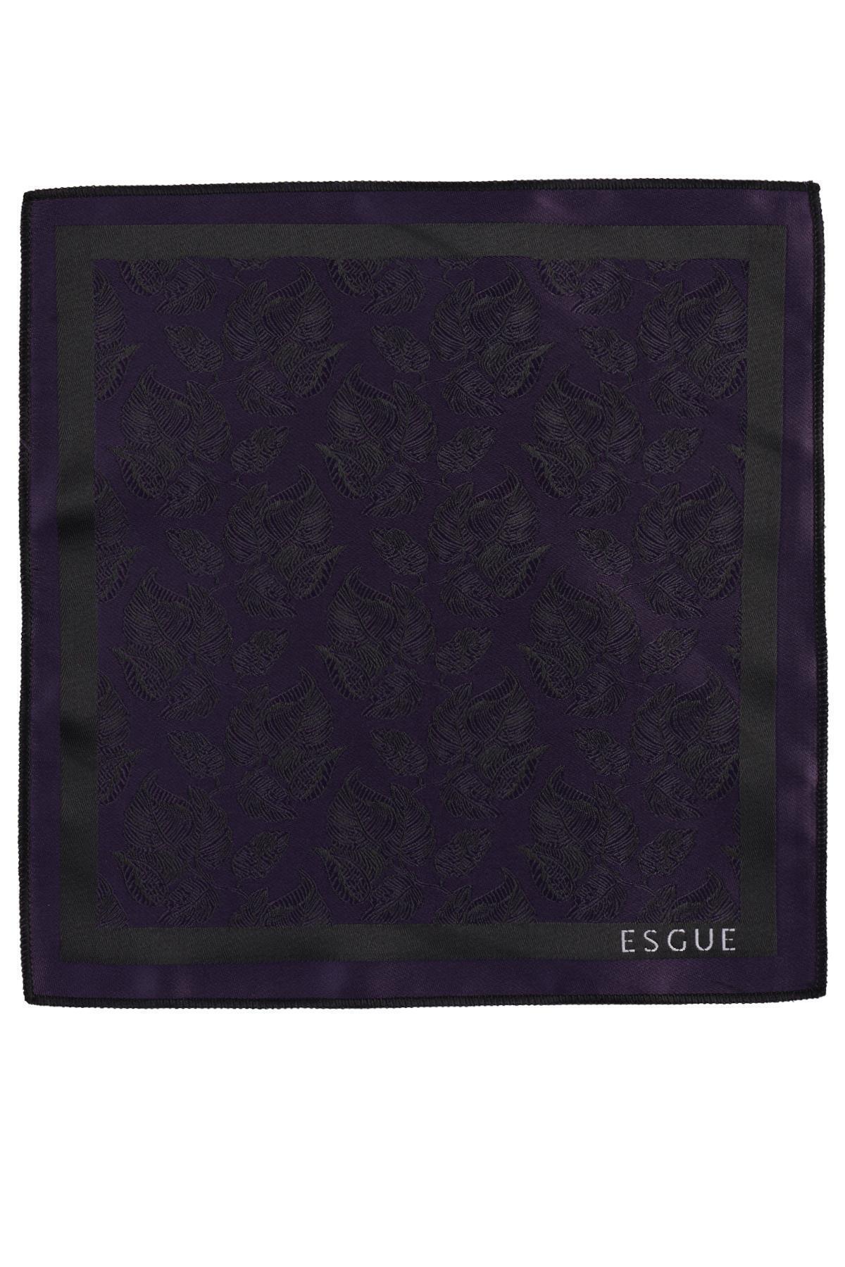 کراوات دستمال گردن مشکی و بنفش دستساز طرح برگ باریک ۶ سانتیمتری Esgue مردانه | ESG115KRM1270 - تصویر 6