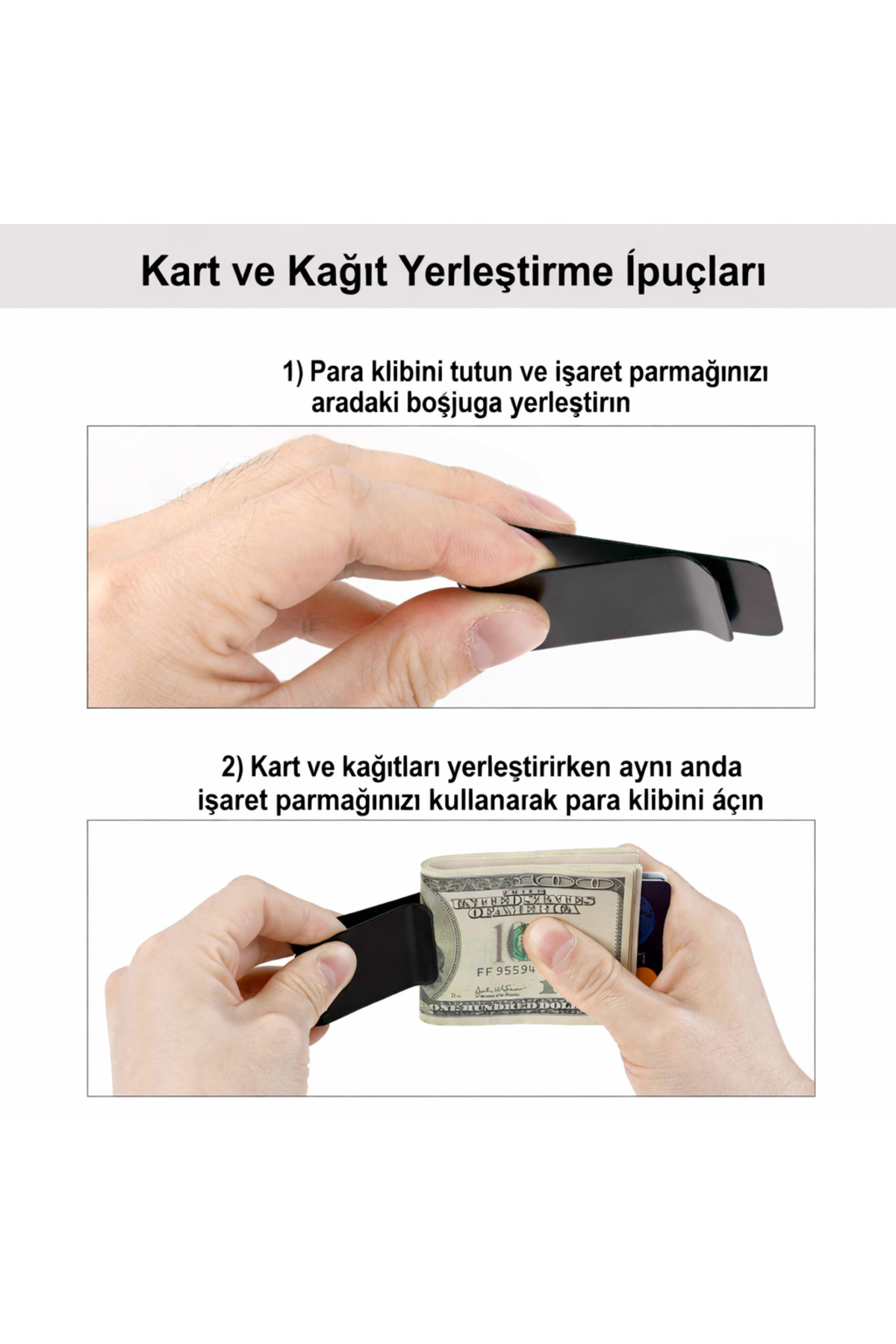 VEXORA GLOBAL Para Klipsi (Money Clip), Nakit ve Kredi Kartı için, Paslanmaz Çelik, Slim & Hafif görsel 5