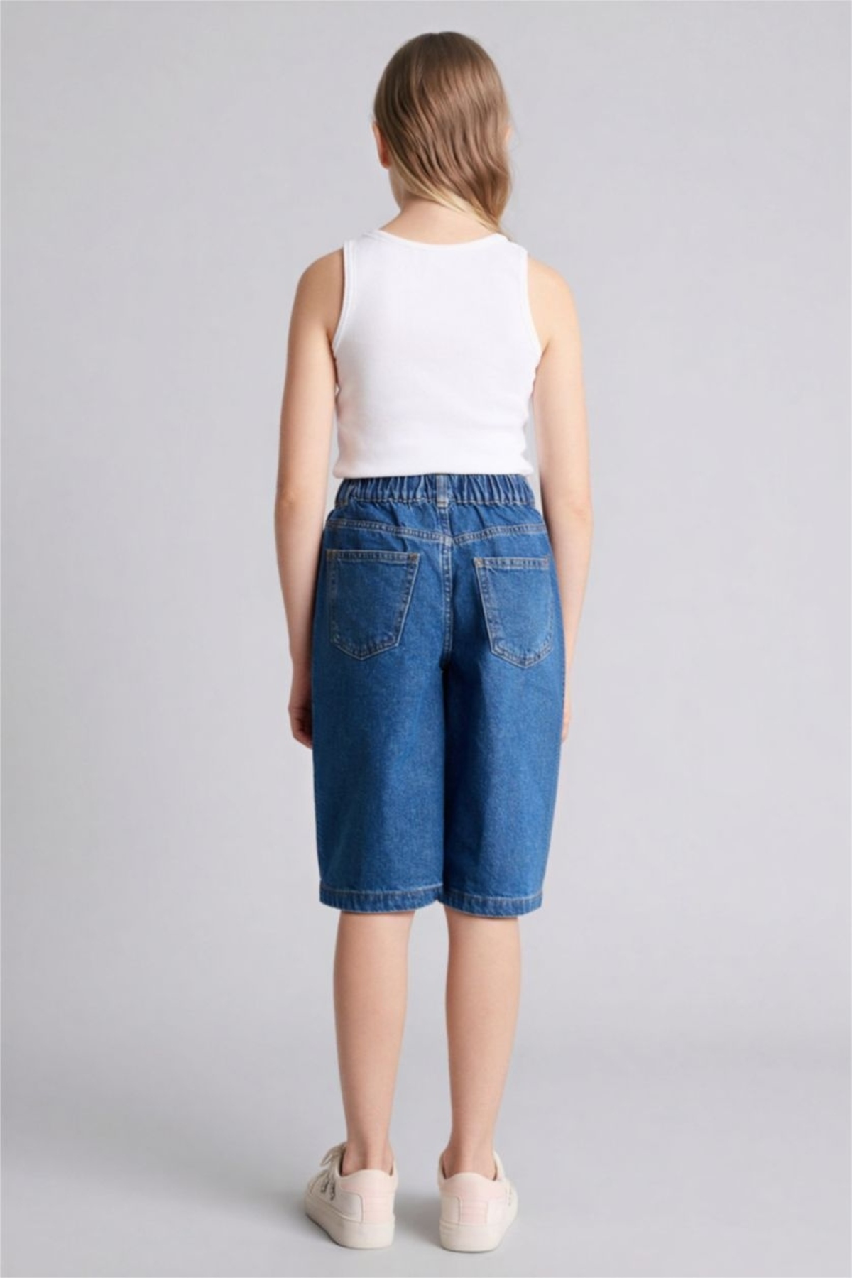 Defacto Girl's Denim&Canvas Shorts G6353A8/Nm28 Mid Blue - Trendyol