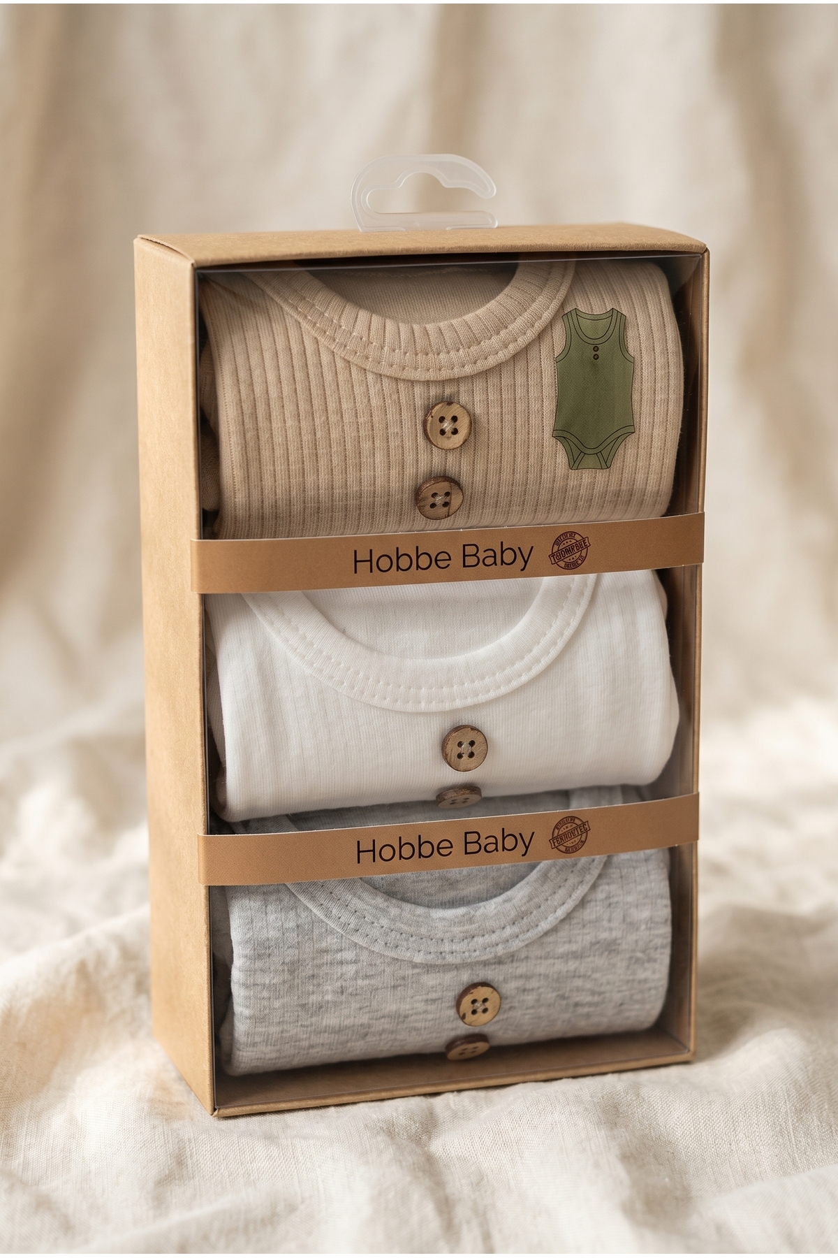 Baby Kids Singlet/Bodysuit 3-Piece Set 100% Cotton 0-3 Months