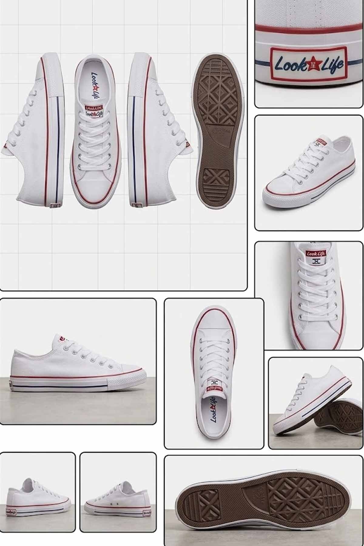 Beyaz Günlük Bez Ayakkabı - Rahat Taban Sneakers — سفید RS-CONVERS-RS-C1001 — تصویر 5 از 6