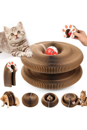 Duffa Kedi Tırmalama Akordiyon Oyuncak Toplu Kedi Oyuncağı Oyun Yatağı Dayanı...