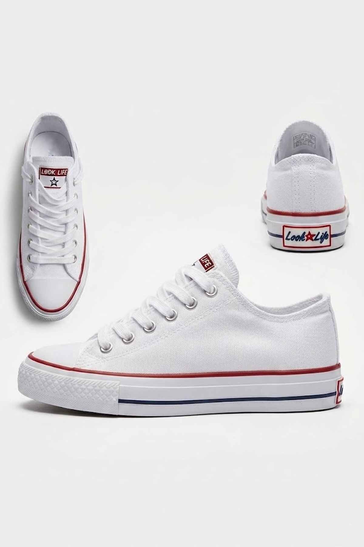 Beyaz Günlük Bez Ayakkabı - Rahat Taban Sneakers — سفید RS-CONVERS-RS-C1001 — تصویر 3 از 6