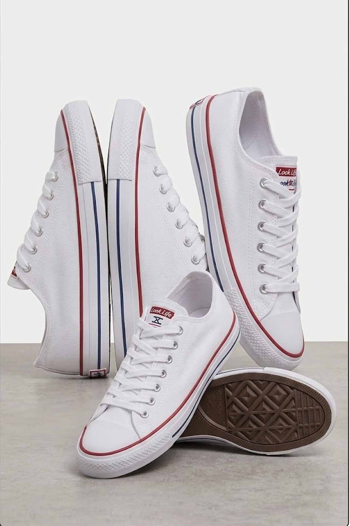 rekorsport Beyaz Günlük Bez Ayakkabı - Rahat Taban Sneakers — سفید RS-CONVERS-RS-C1001