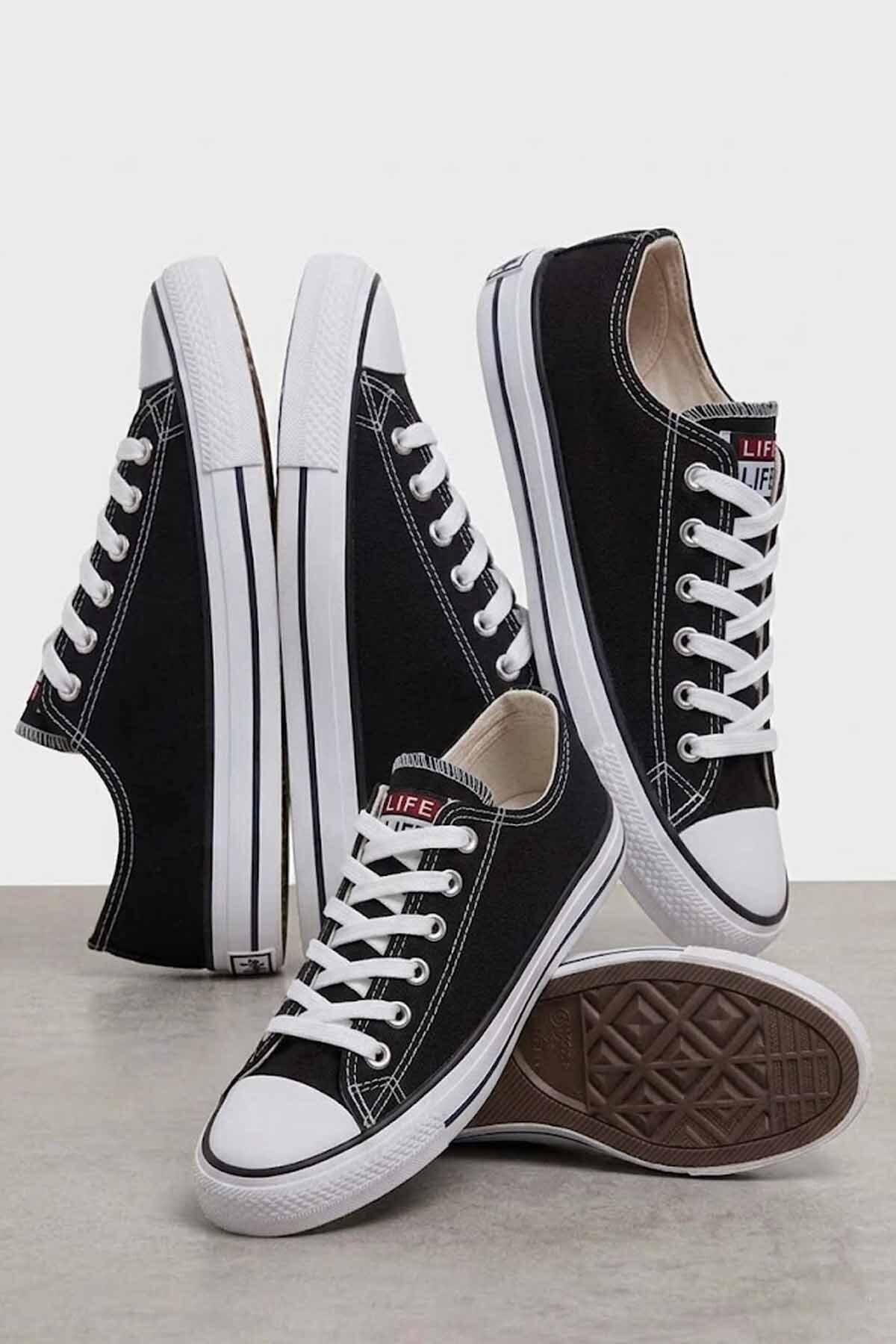 rekorsport Siyah Günlük Bez Ayakkabı - Rahat Taban Casual Sneakers — مشکی RS-CONVERS-RS-C1001