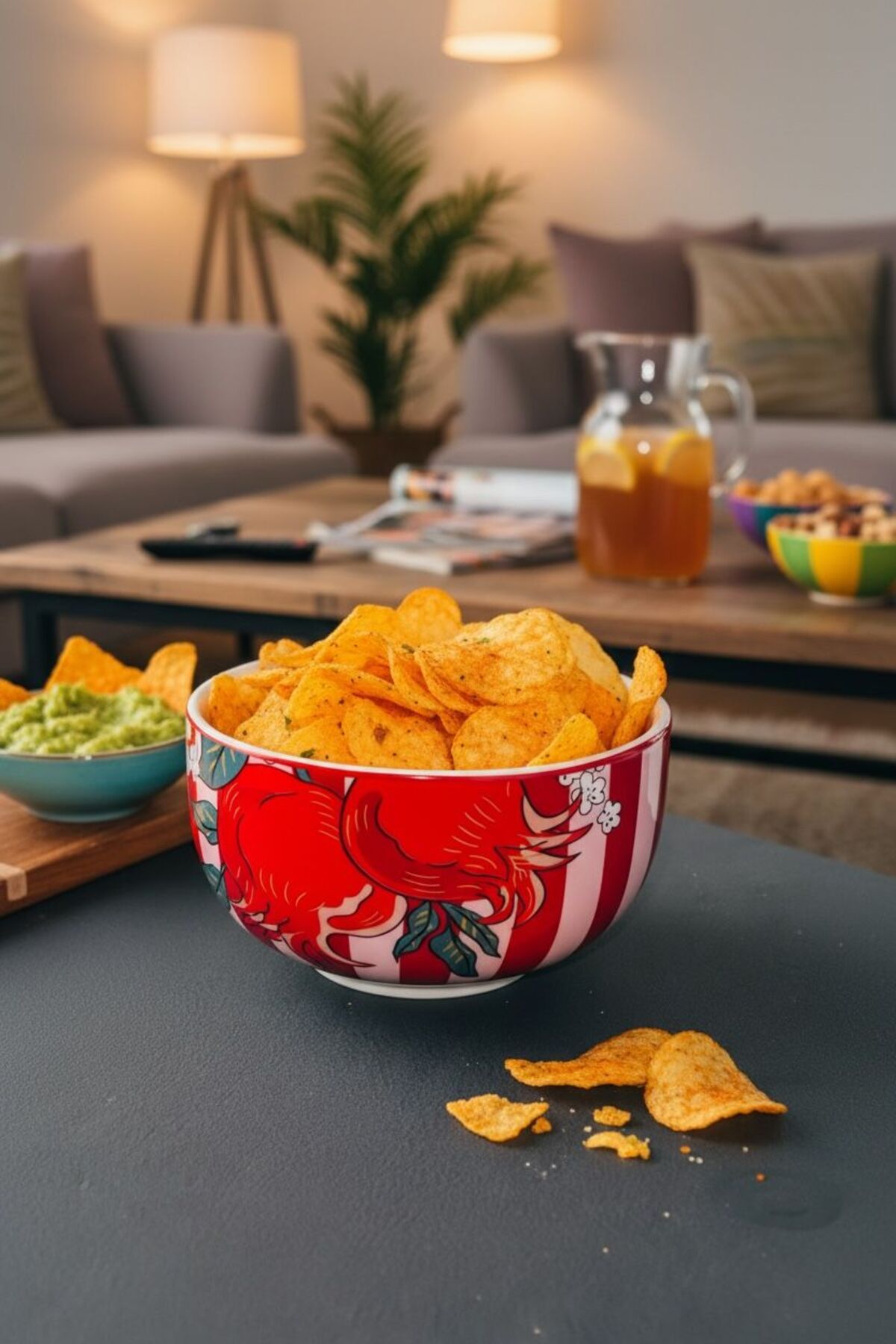 Narlı Desenli 6’lı Porselen Kase Seti – Dekoratif Sunum ve Kahvaltı Kasesi