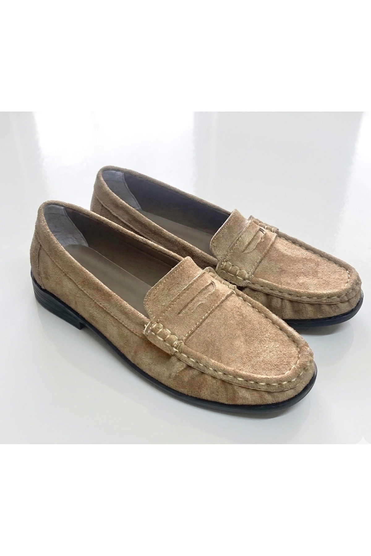 guijarro Kadın Vizon Hakiki Süet Loafer Casual Günlük Ayakkabı görsel 6