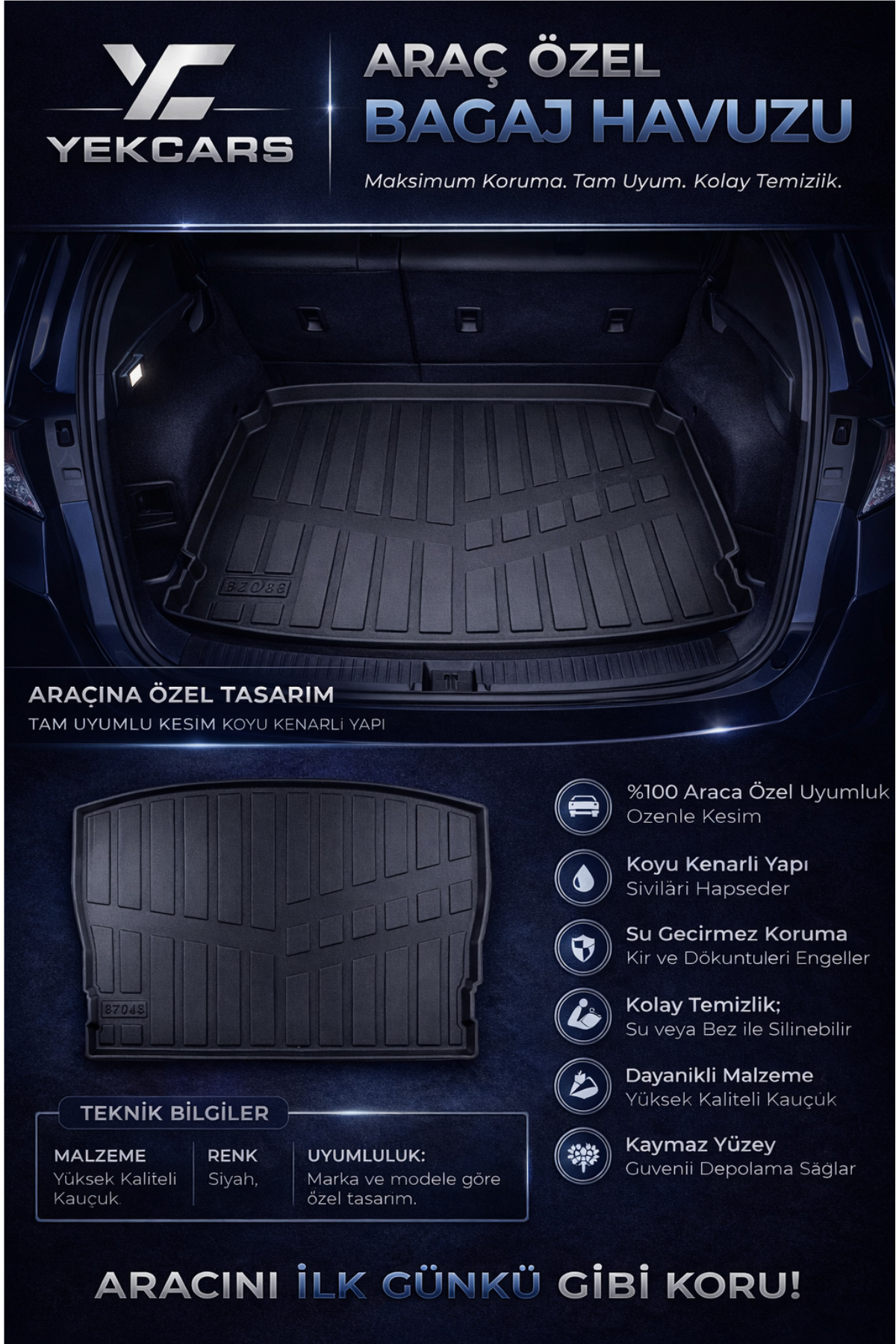 YEKCARS YENİ OMODA 5 2026 MODEL 3D KOKUSUZ HAVUZLU PASPAS TAKIMI