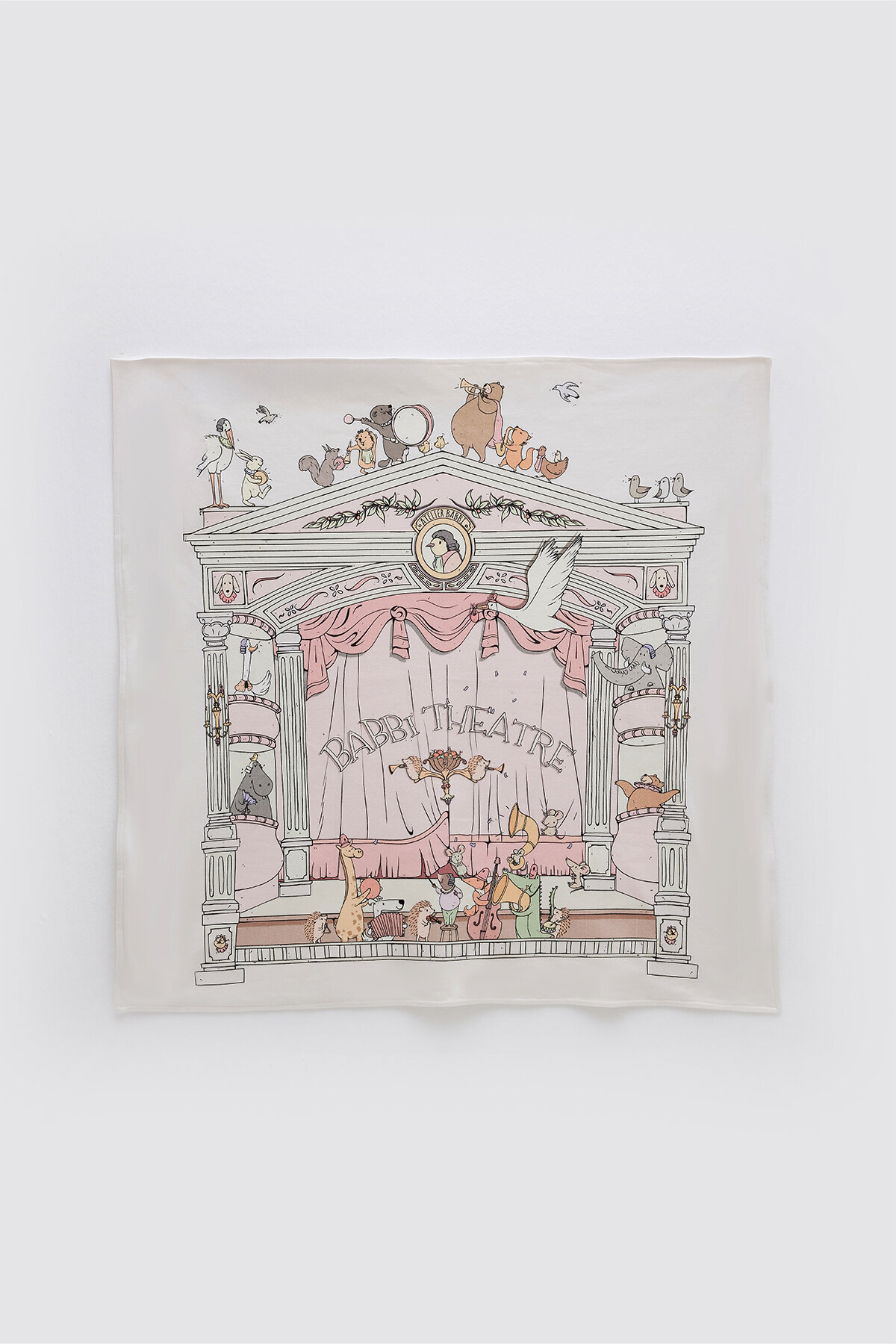 Atelier Babbi 100% Cotton Double-Sided Baby Blanket - Theatre / Pink