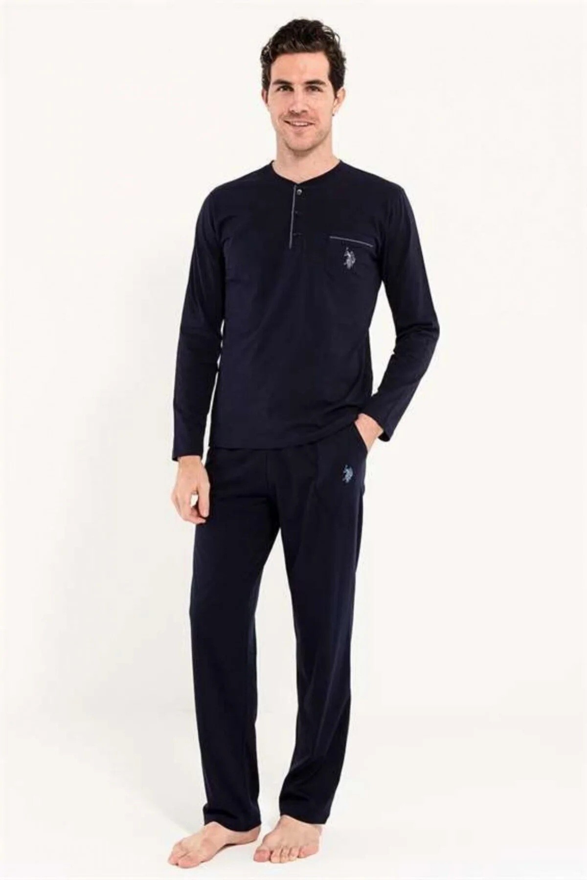 ست پیژامه و لباس خواب مردانه یقه هفت | یو اس پولو U.S. Polo Assn. REN-USPA12K TR - تصویر 4