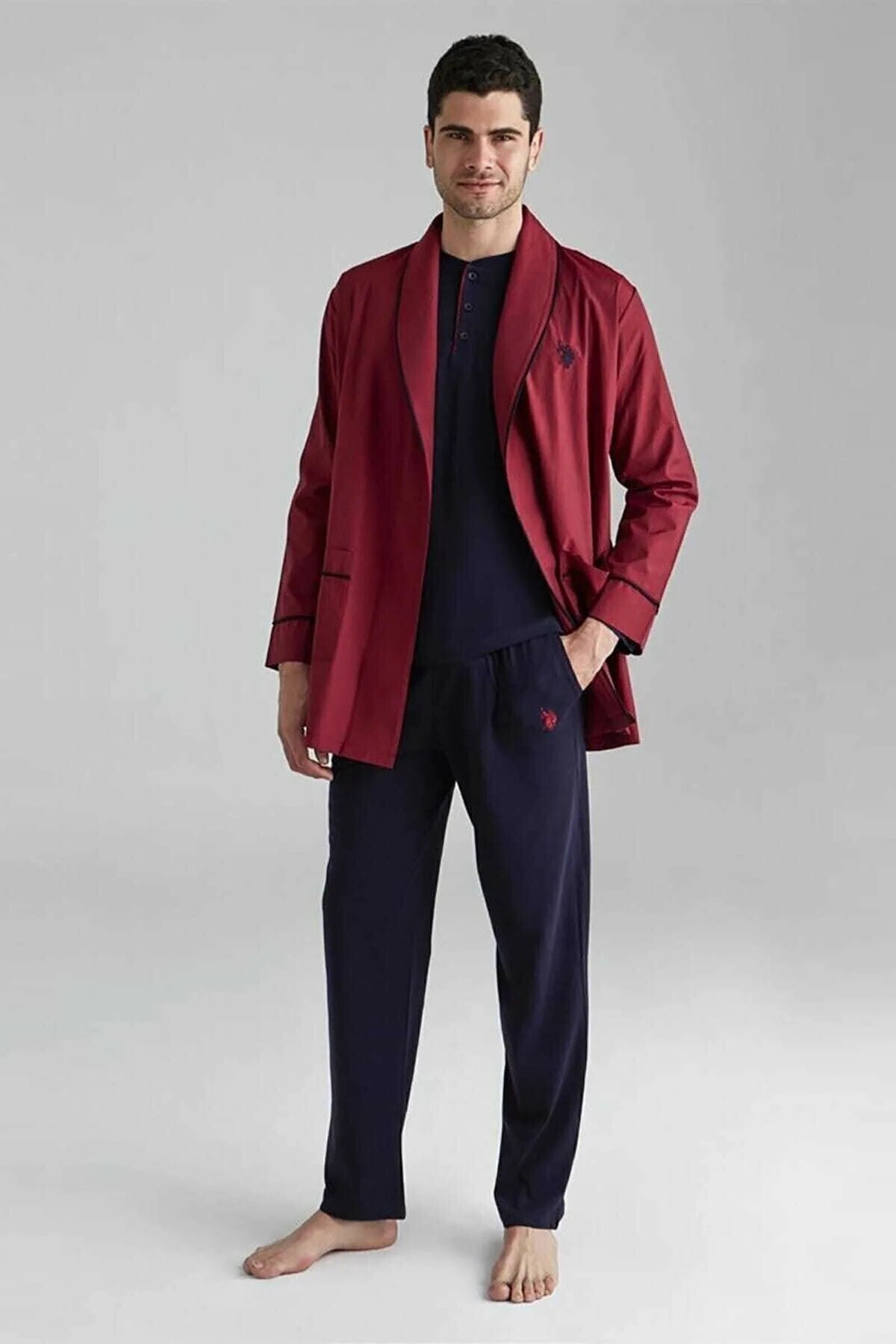 ست پیژامه و لباس خواب مردانه یقه هفت | یو اس پولو U.S. Polo Assn. REN-USPA12K TR - تصویر 3