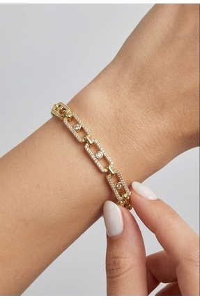 Glowisters Jewelry Zirkon Taşlı Geometrik Form Bileklik