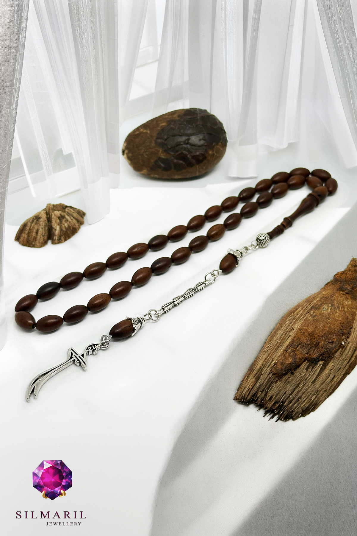 ZAZA HEDİYELİ Zülfikar Kılıç Figürlü Sistemli Püskül Yoğunlaştırılmış Kuka Tespih Koleksiyonluk — Silmaril Store (4)