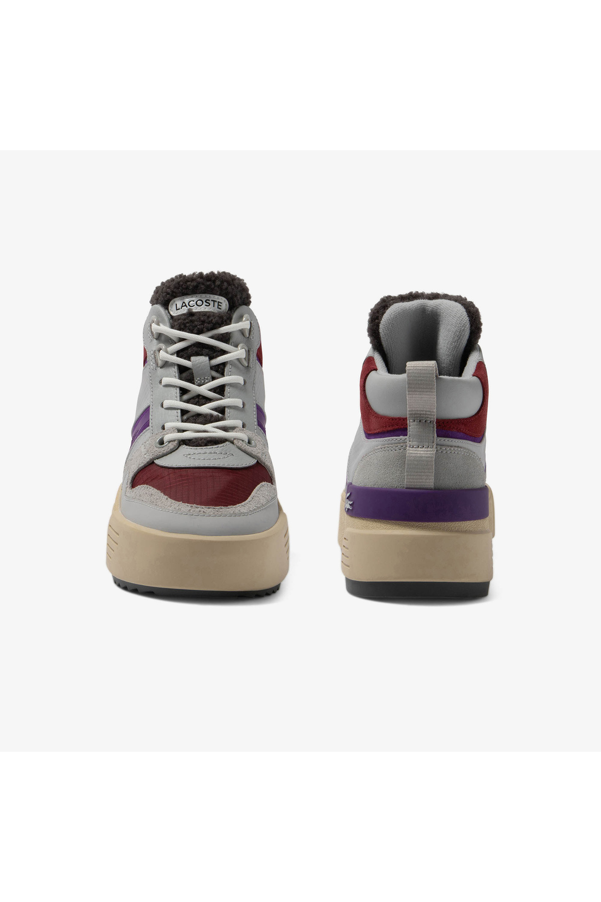 Lacoste L002 Winter Mid Kadın Gri Bot görsel 5