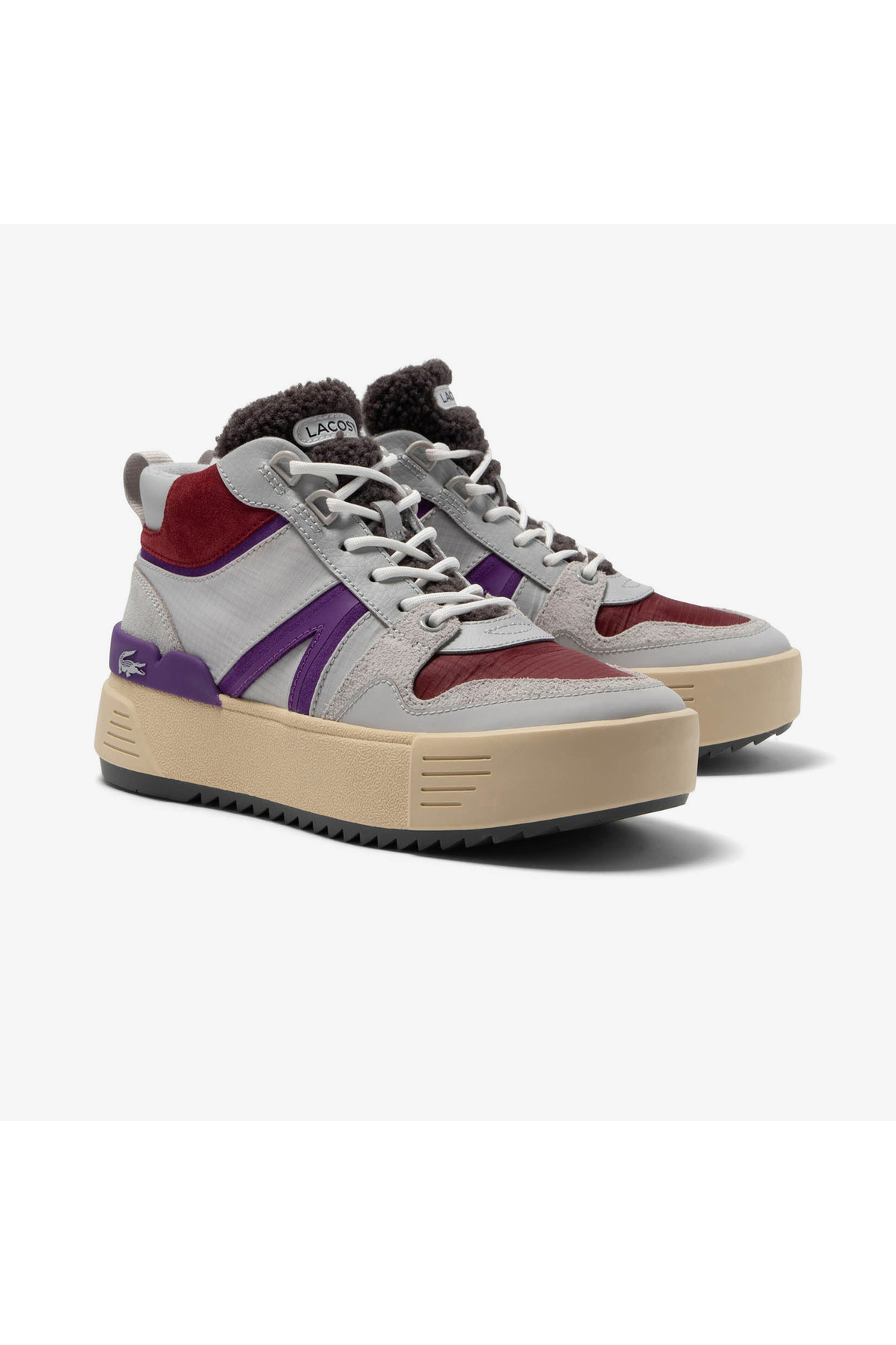 Lacoste L002 Winter Mid Kadın Gri Bot görsel 2