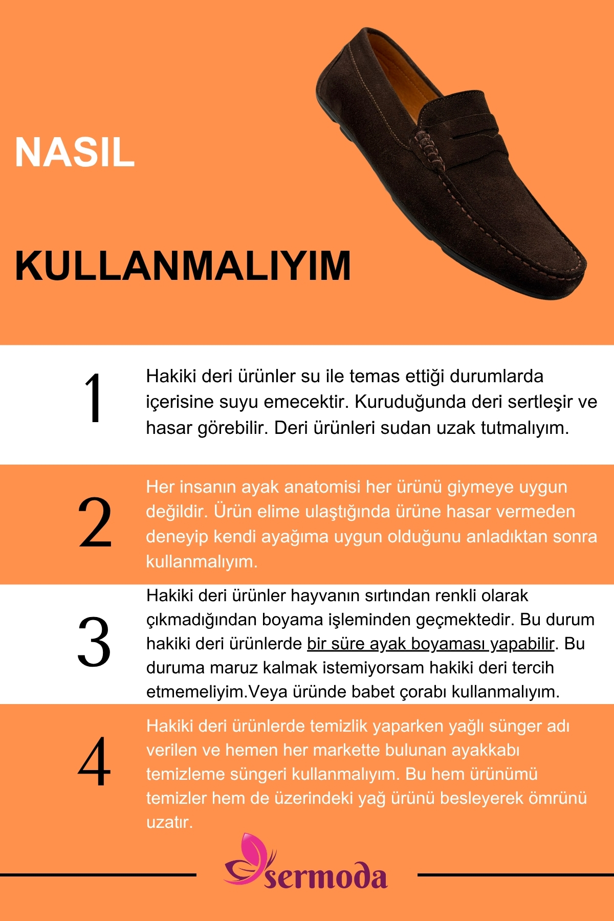 sermoda Erkek Loafer - Hakiki Deri Rok Loafer Erkek Ayakkabı Süet Kahve görsel 8