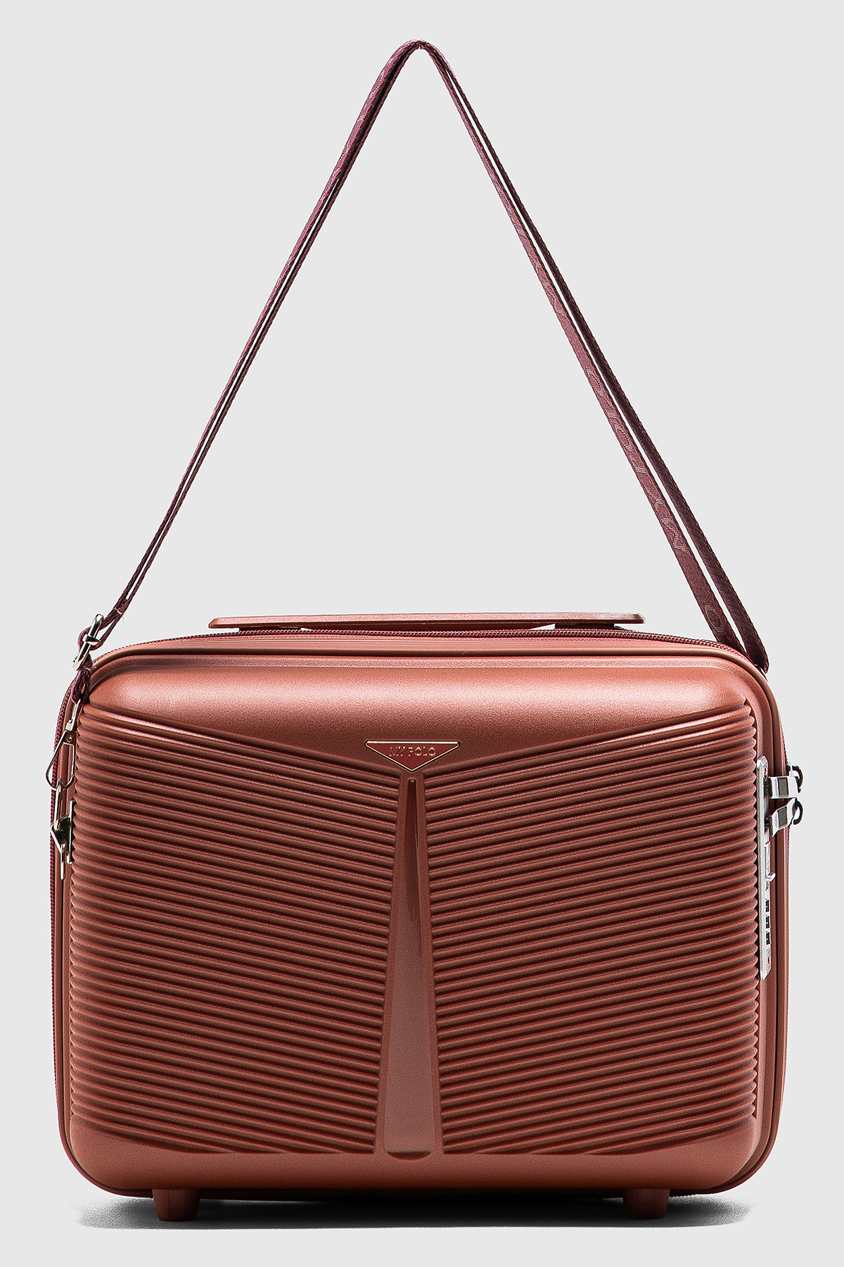Bilbao Makeup Size Polypropylene Super Flexible Unbreakable Wheeled Suitcase Travel ROSE