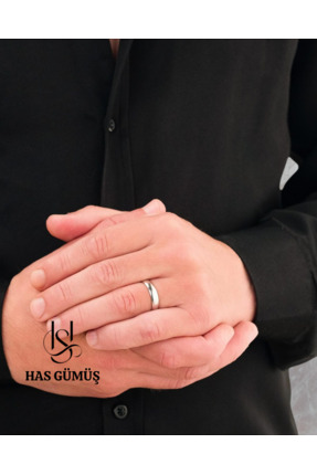 ÖZ HAS GÜMÜŞ 925 AYAR 5 MM UNİSEX KARARMAMASI İÇİN GÜMÜŞ ÜZERİNE BEYAZ ALTIN ...