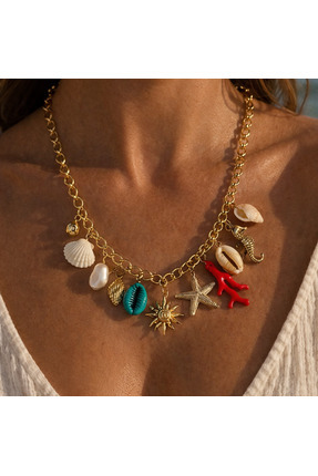 Arthesia Jewelry Deniz Temalı Charm Kolye – Gold Zincir Kolye | Kararmaz Yazl...