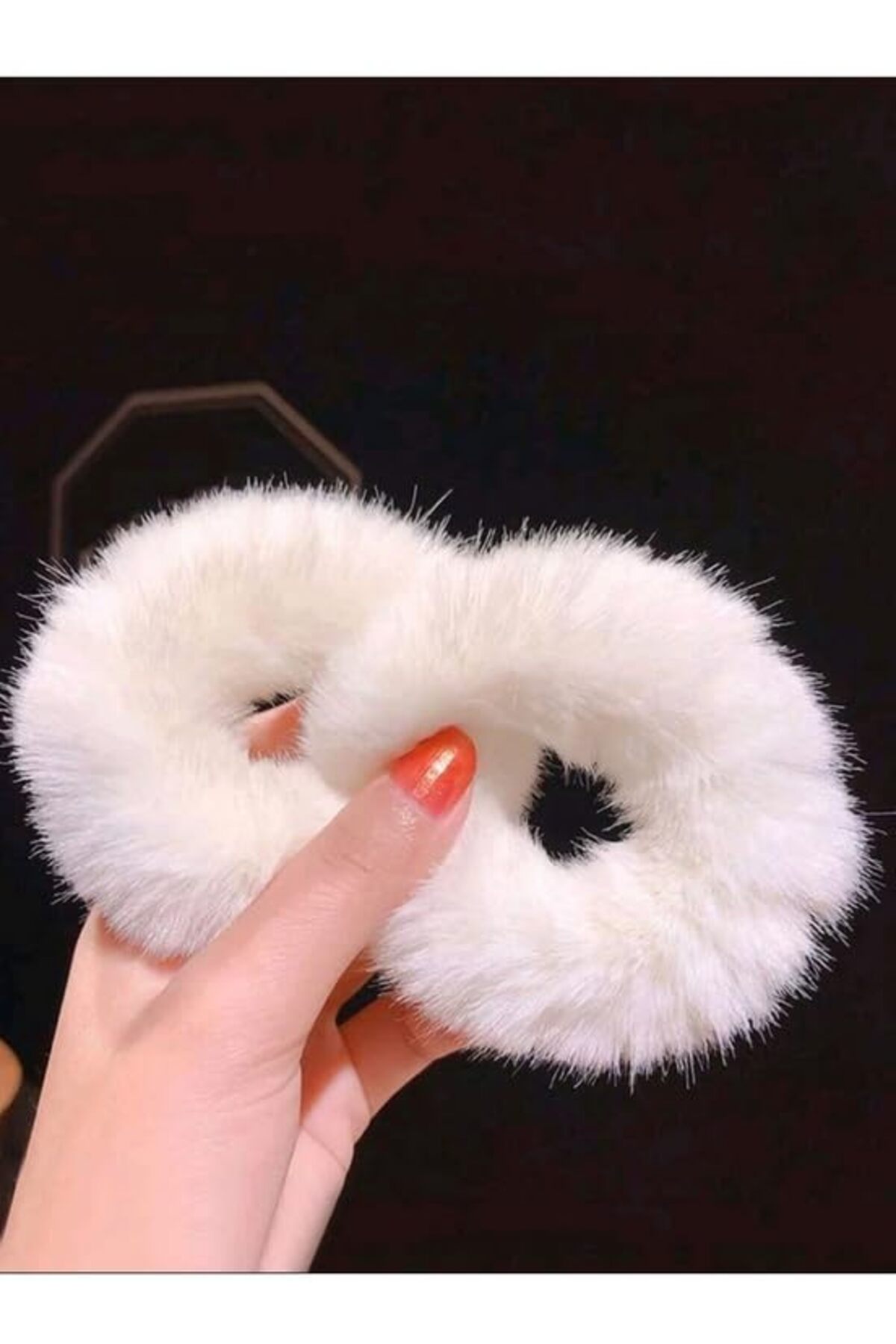 OKAVANGO Kadın 2'Li Beyaz Peluş Lastik Toka Seti,Kadın Çocuk Mandal Toka, Lastik Toka Seti, Toka Organizer, T — B0DXC4Z1CS
