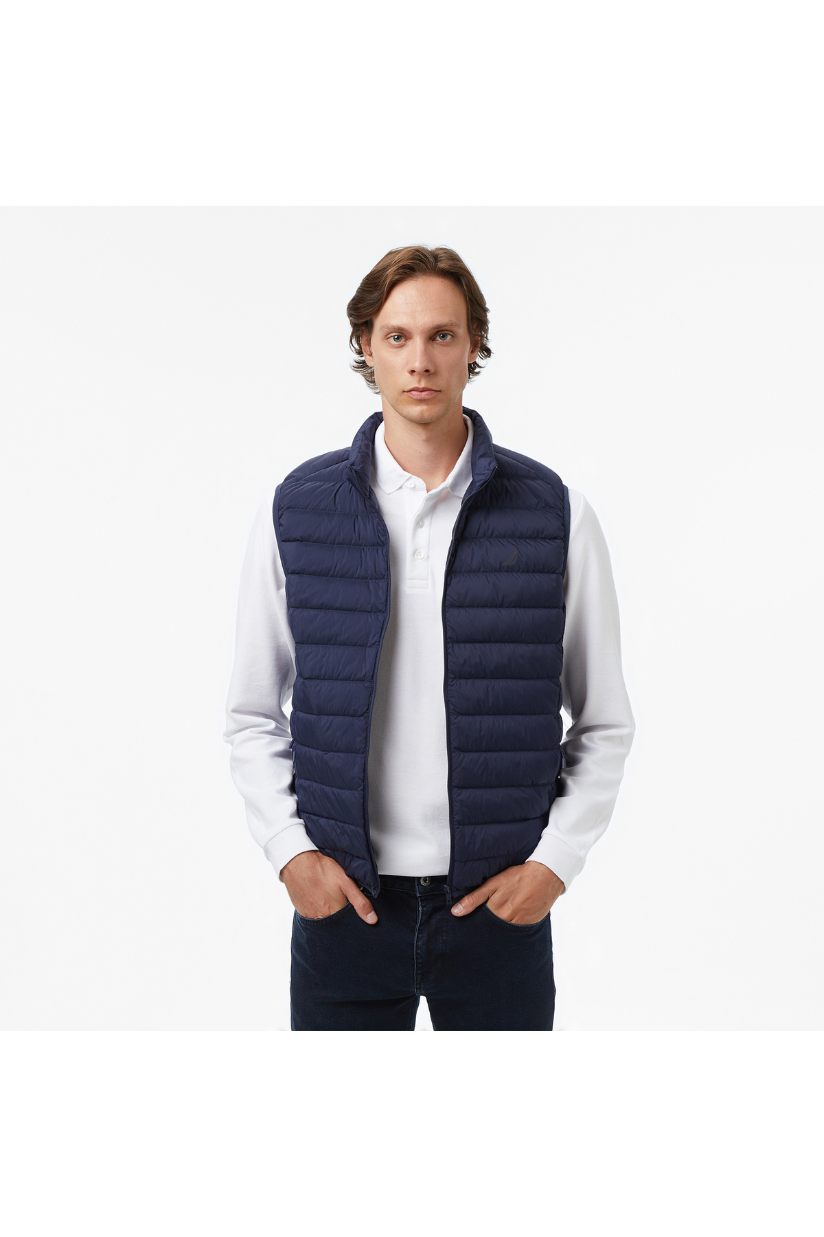 Nautica Erkek Lacivert Regular Fit Su İtici Kaz Tüyü Yelek