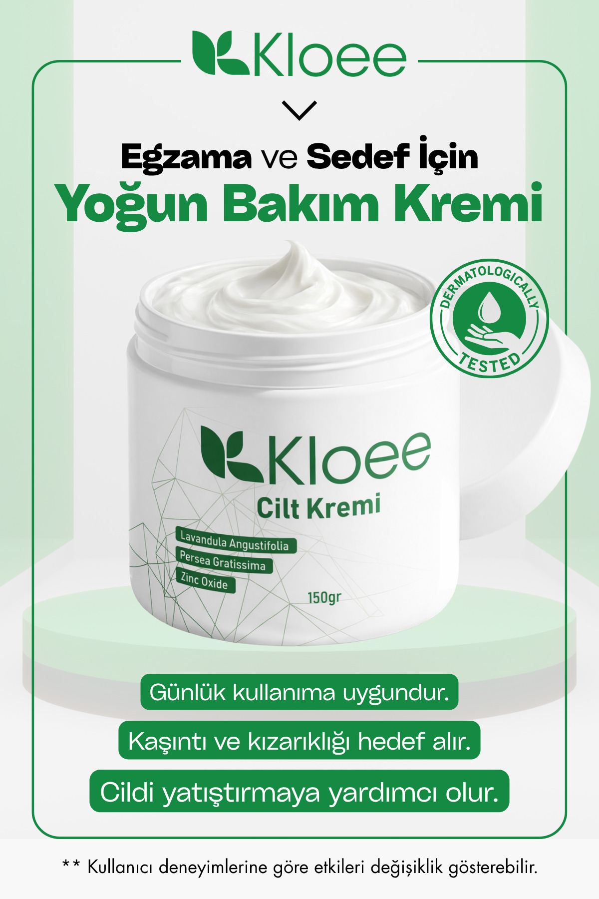 Kloee Egzamα ve Sedᥱf Karşıtı Yoğun Nemlendirici Cilt Kremi 150 gr %100 Etkili Formül — KLOEGZ01
