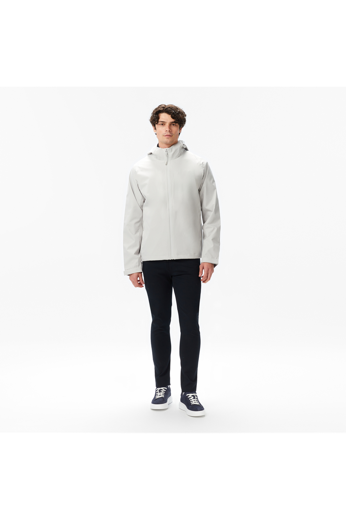 Nautica Erkek Gri Regular Fit Kapüşonlu Su Geçirmez Yağmurluk görsel 3