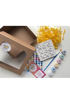 Atölye Tozu XOX Oyunu Boyama Seti – Tic Tac Toe Hobi Seti Boyanabilir Oyun ve...