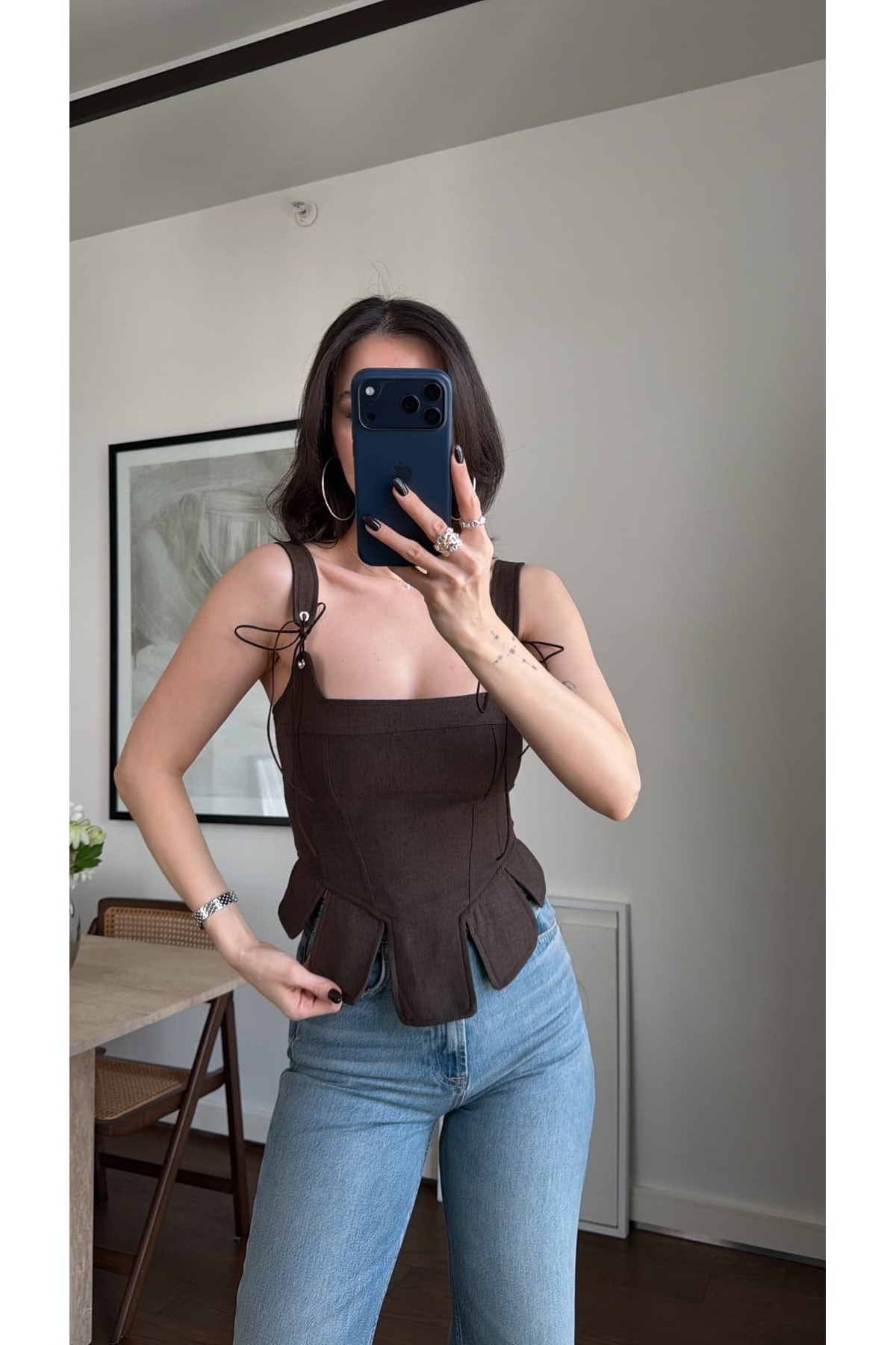 sinemkivanc co  İP DETAYLI KORSE BLUZ - Görsel 4