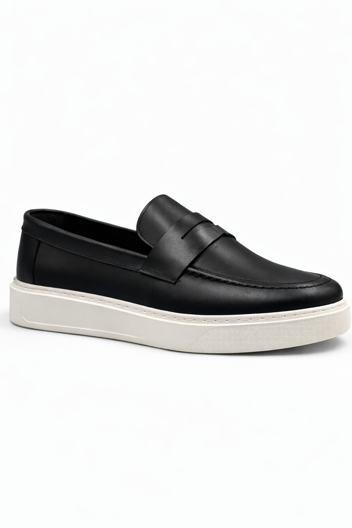 BESS SHOES Hakiki Deri Siyah Erkek Loafer Ayakkabı, Ortopedik, Ultra Rahat, Hafif, Günlük Casual Kullanım görsel 2