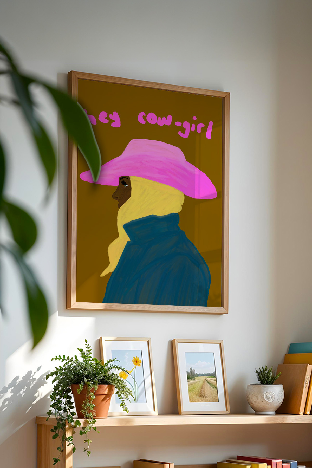 Cowgirl Tablo Western Kadın Poster Modern Duvar Dekoru Çerçevesiz