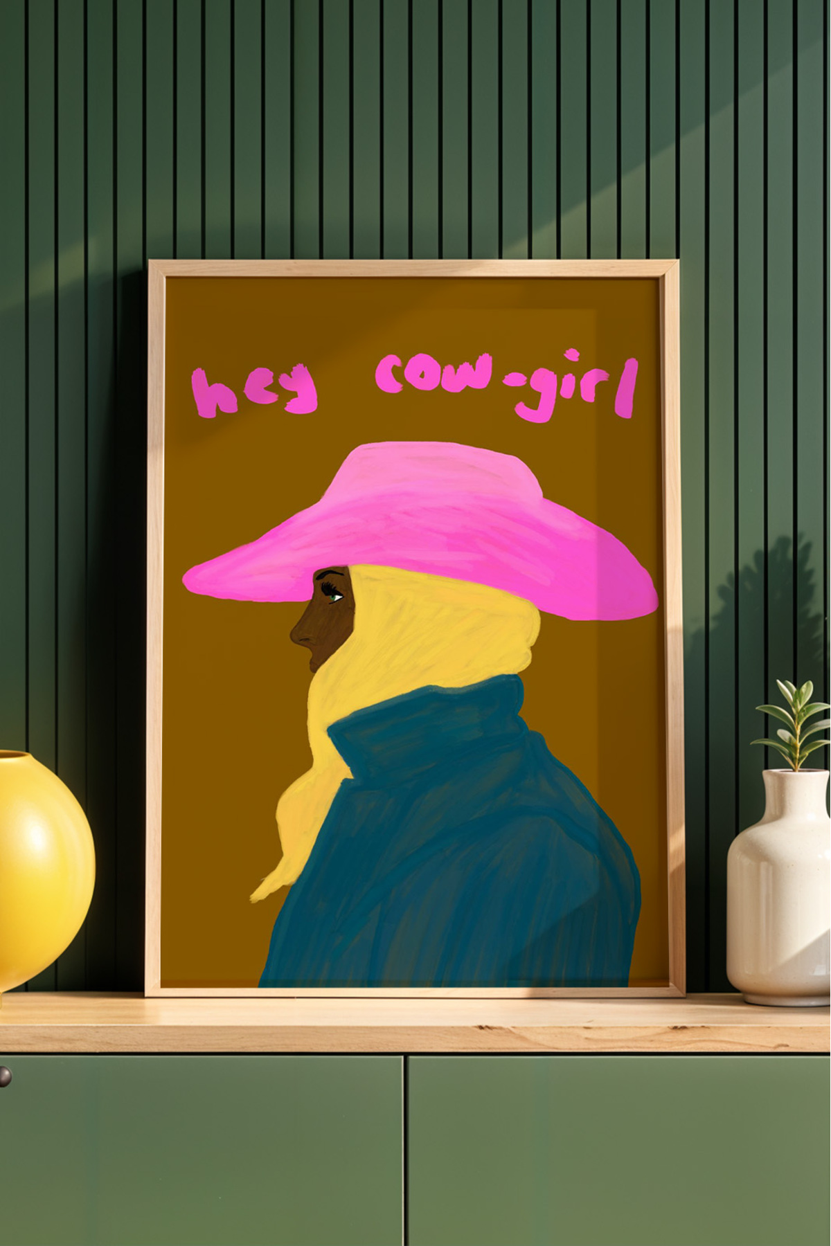 Cowgirl Tablo Western Kadın Poster Modern Duvar Dekoru Çerçevesiz
