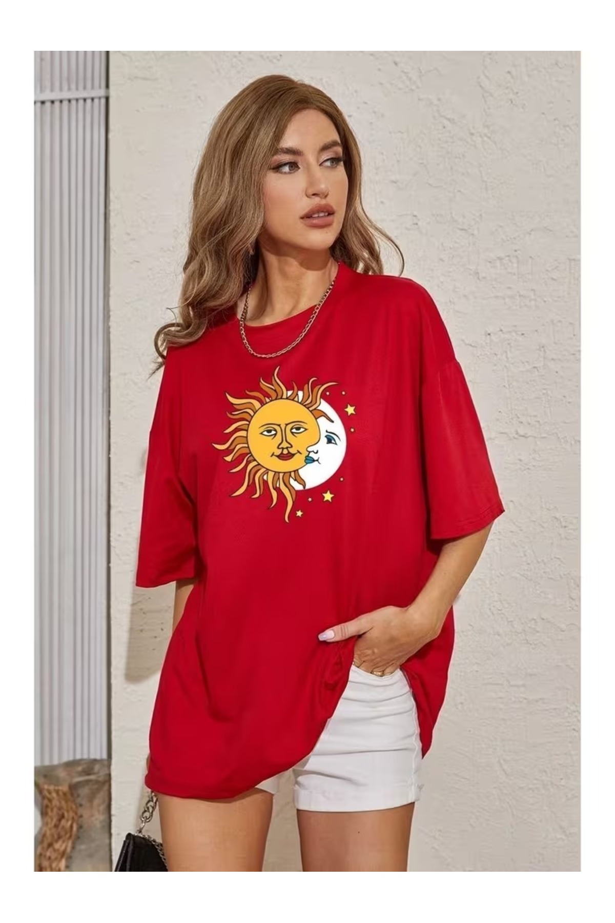 ZİYMO Sun Moon Printed Women's T-Shirt