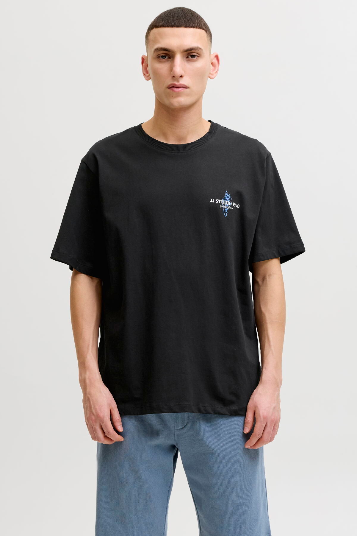 تی‌شرت یقه گرد مردانه طرح دار - مرجانی جک اند جونز تی شرت بزرگ سایز Jack & Jones