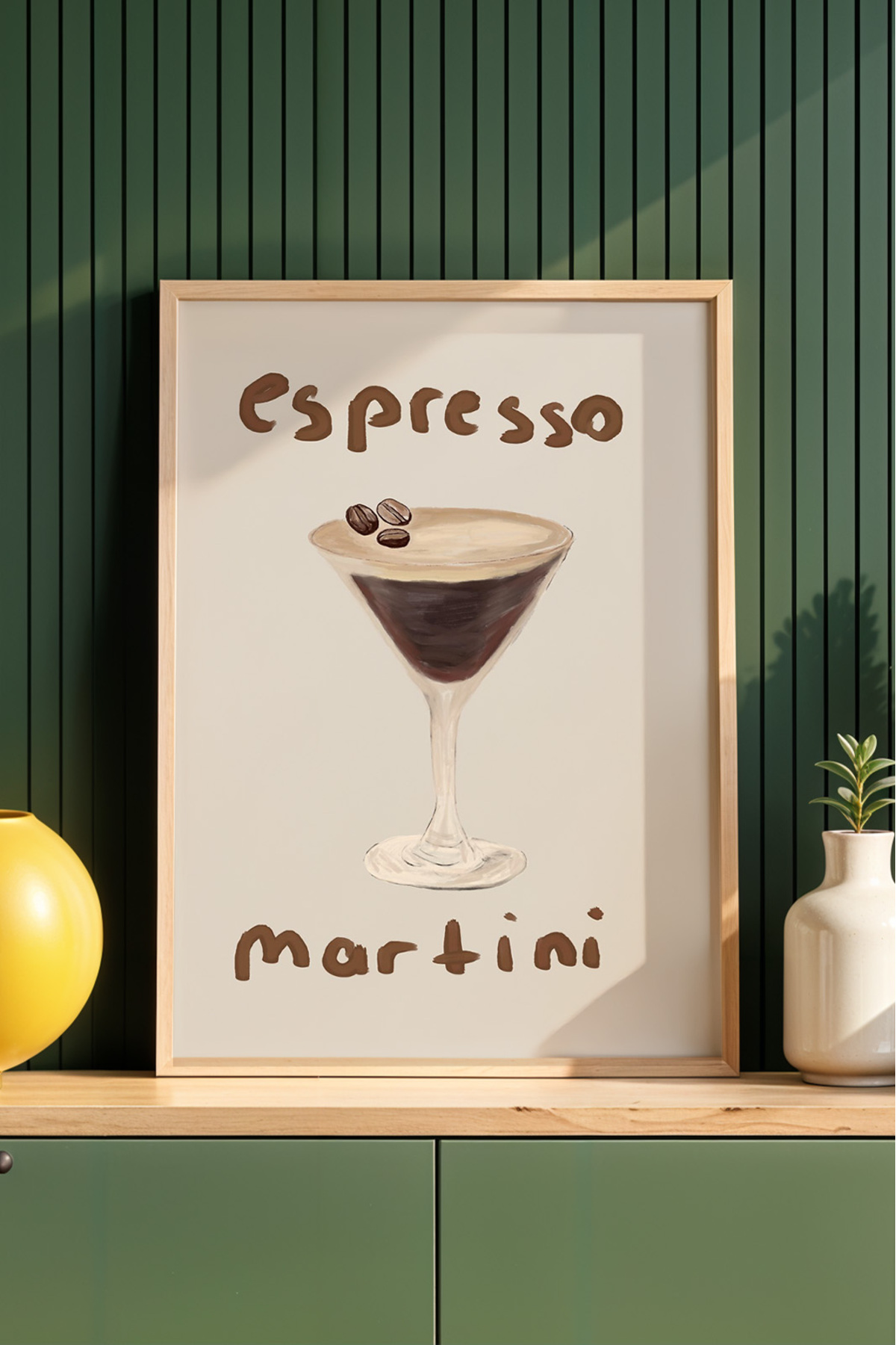 Espresso Martini Tablo Kokteyl Poster Bar ve Mutfak Duvar Dekoru Çerçevesiz