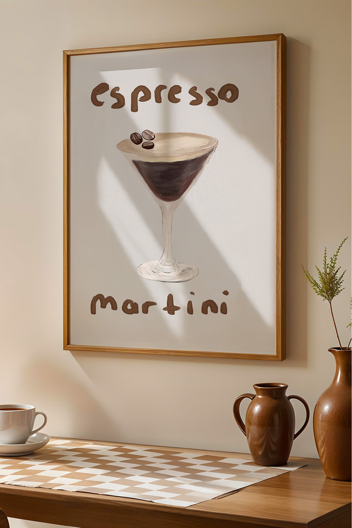 Espresso Martini Tablo Kokteyl Poster Bar ve Mutfak Duvar Dekoru Çerçevesiz