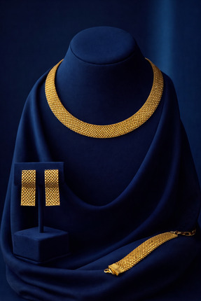 Constanza Exclusive Altın Kaplama Hasır Choker Kolye Geniş Mesh Şık Kadın Ger...