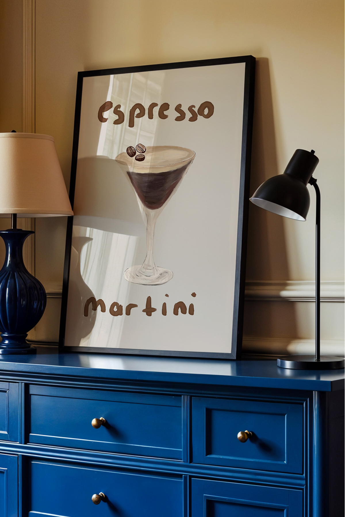 Espresso Martini Tablo Kokteyl Poster Bar ve Mutfak Duvar Dekoru Çerçevesiz